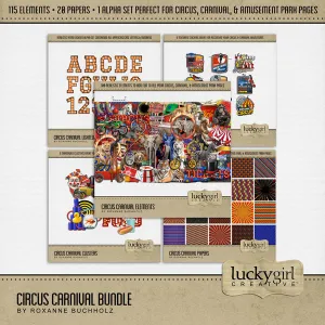 Circus Carnival Digital Scrapbook Bundle