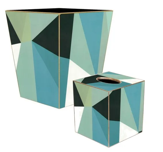 Coastal Geometrics Decoupage Bath Set