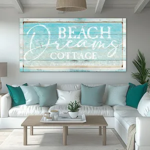 Coastal Wall Decor Signs - Personalized Beach Dreams Cottage