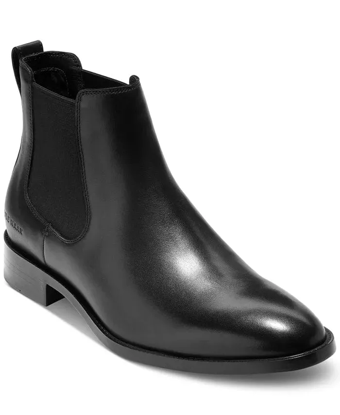 COLE HAAN - Hawthorne Leather Pull-On Chelsea Boots