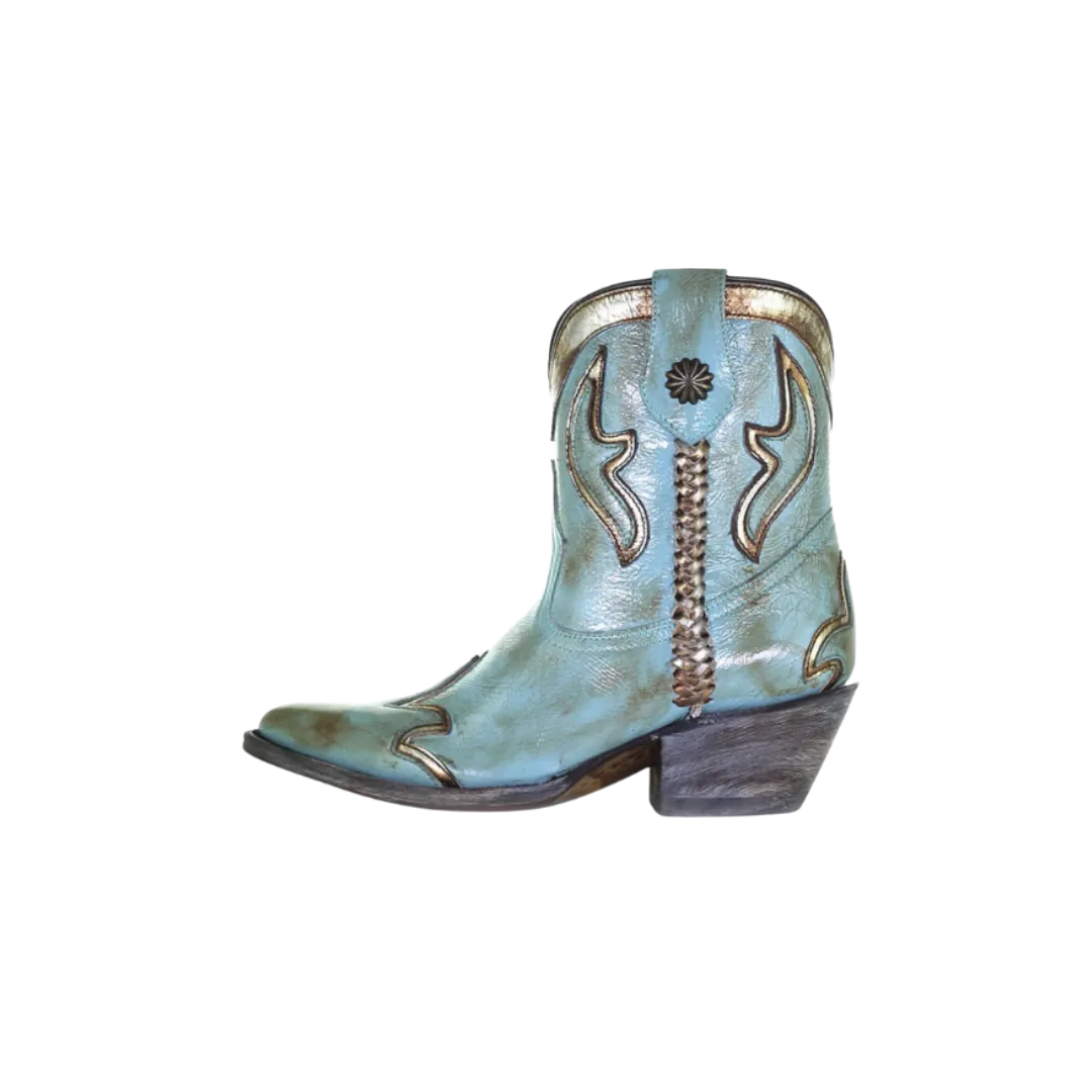 Corral Women's Turquoise and Gold Woven Ankle Boots