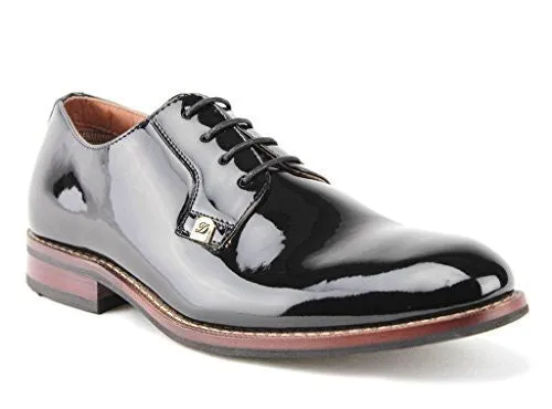 Delli Aldo Men's 19517PL Patent Derby Lace Up Formal Tuxedo Oxford Dress Shoes