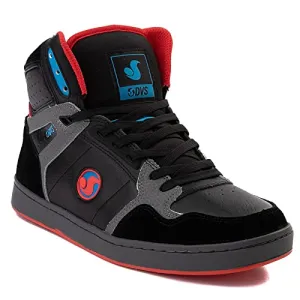 DVS Men's Honcho Skate Shoe, Black Charcoal Fiery Red Blue, 12