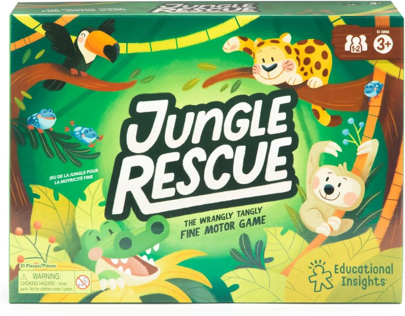 Educational Insights Jungle Rescue Game - Toddler Board Games, Fine Motor Skills Games, Gift for Ages 3 