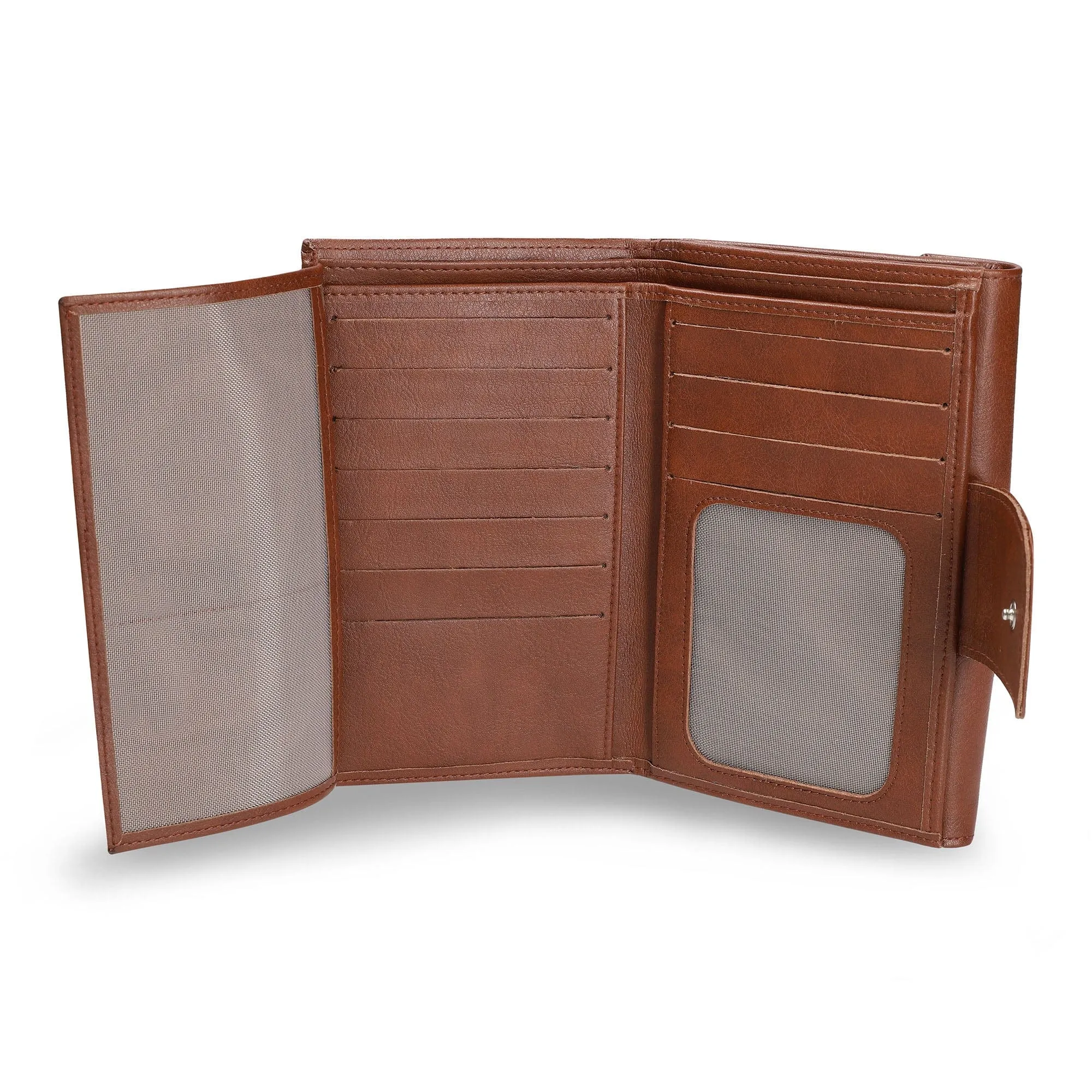 Ella Vegan Leather Bifold Purse Wallet | Brown