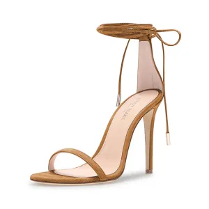 Emma Suede Sandals - Camel