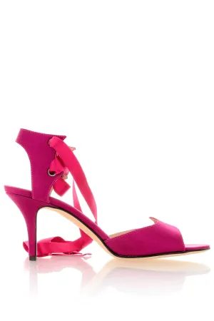 FENDI CIRCUS Purple Ribbon Sandals