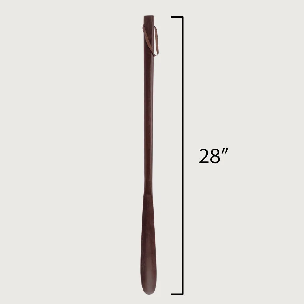 FootFitter Handcrafted 28" Long Teak Wood Shoe Horn