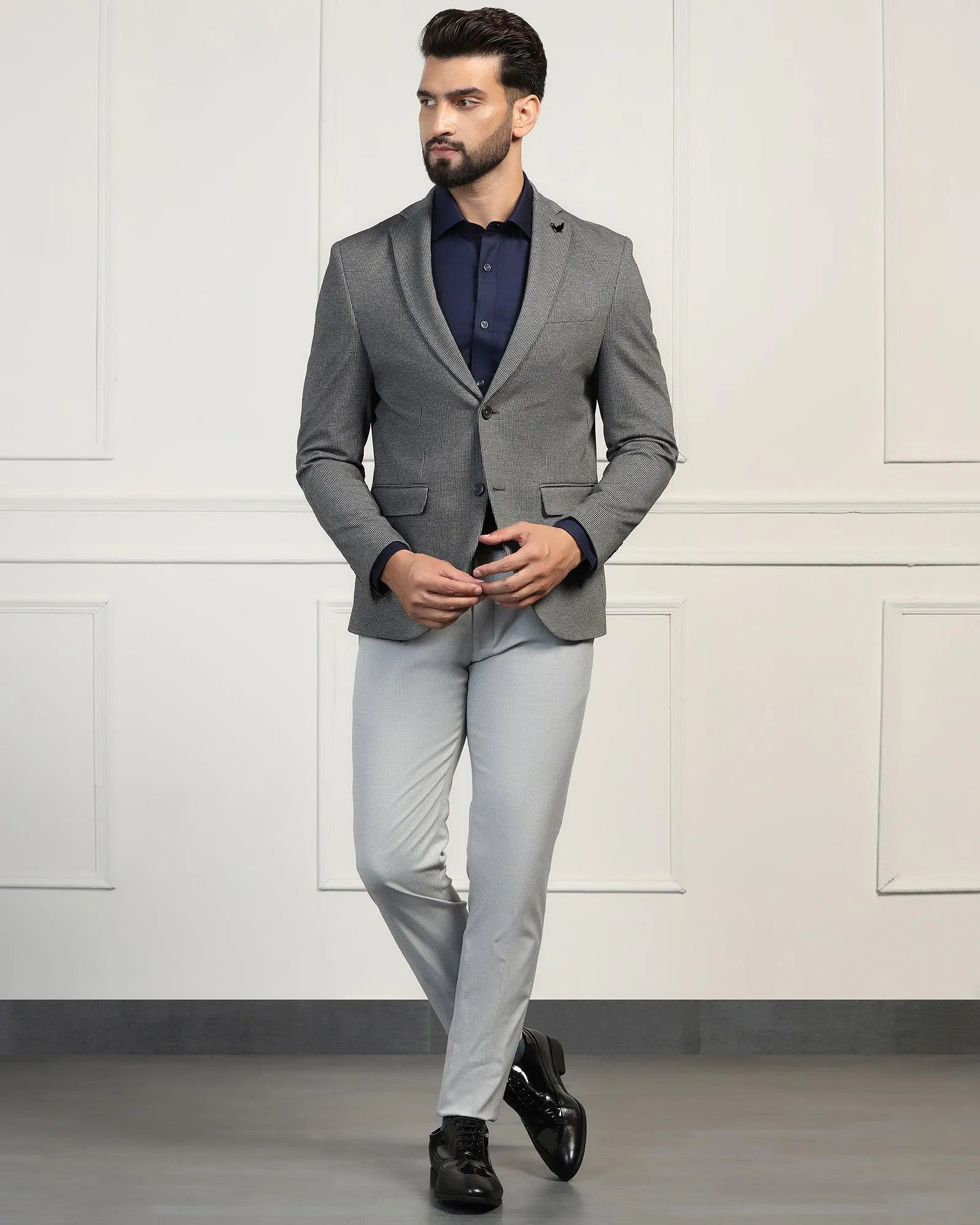 Formal Charcoal Textured Blazer - Artura