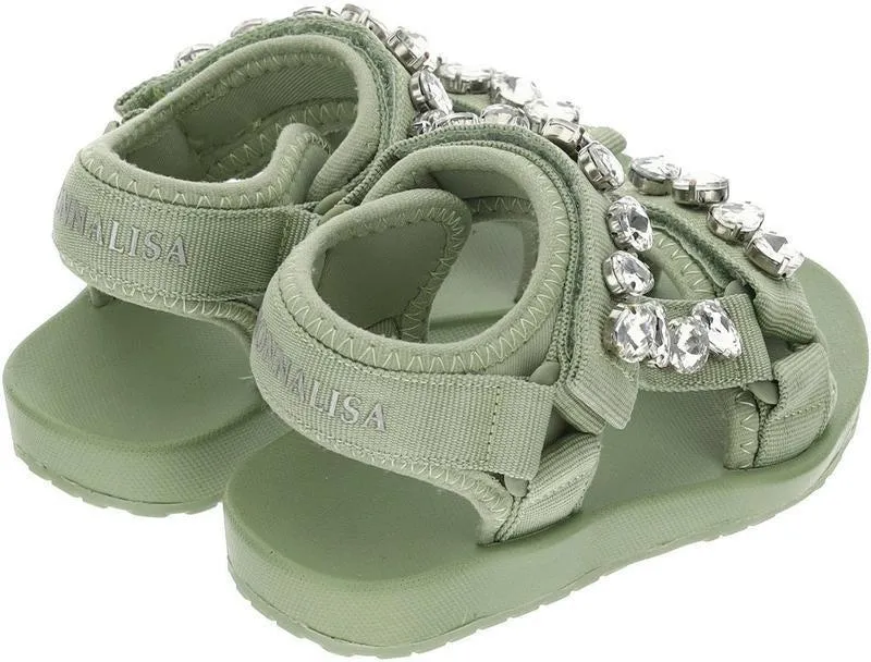 Girls Khaki Jewelled Sandal