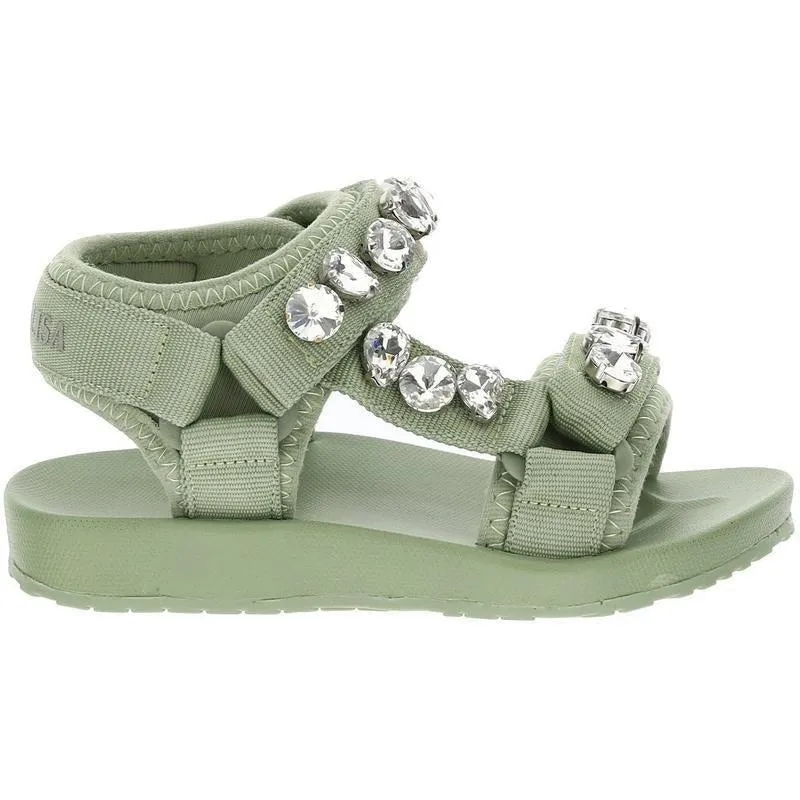 Girls Khaki Jewelled Sandal