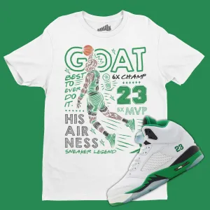 GOAT Shoes T-Shirt Matching Air Jordan 5 Lucky Green