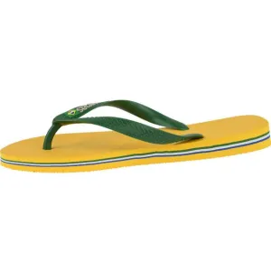 Havaianas Brasil Logo Kids Beach Slippers Yellow