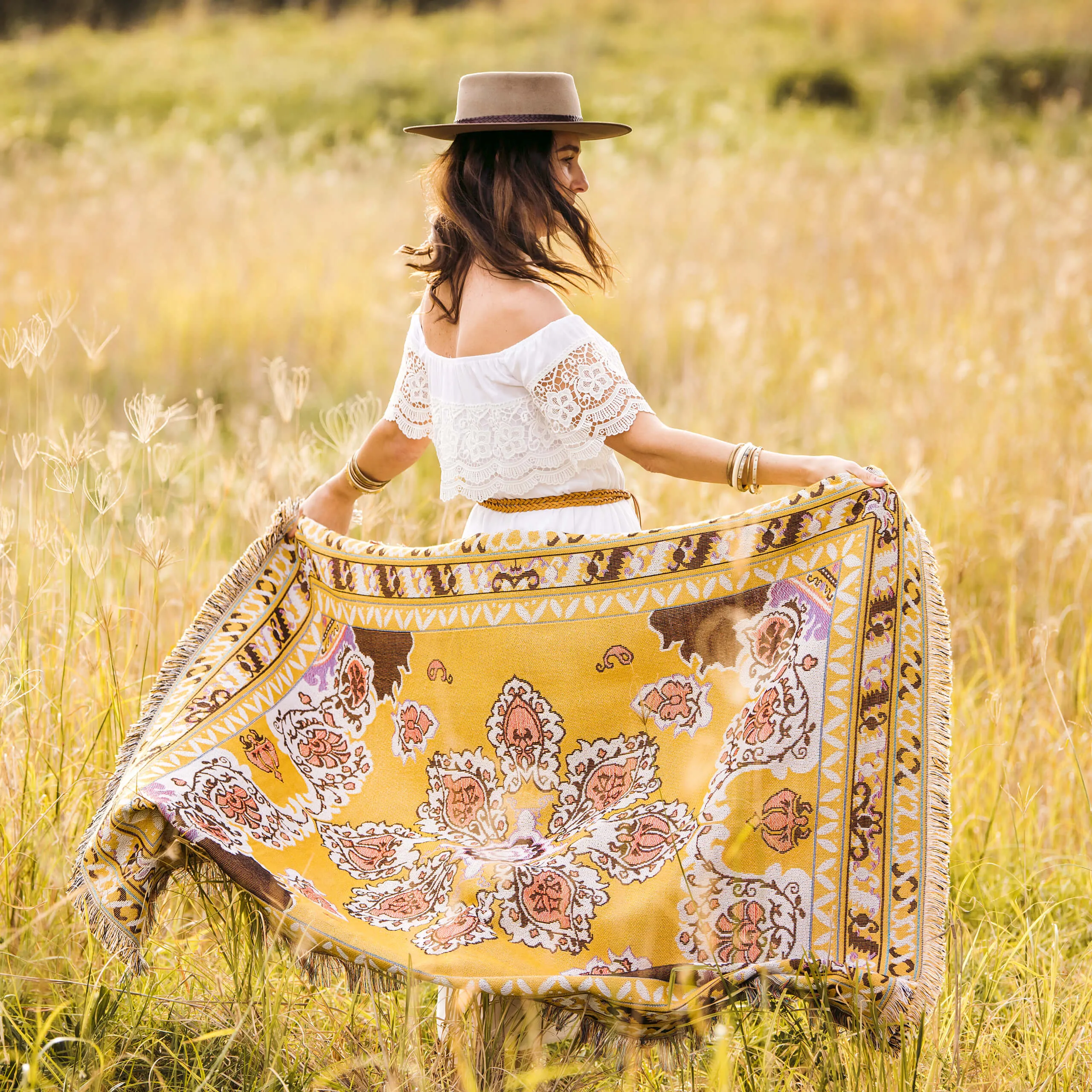 'Here Comes The Sun' Woven Picnic Rug / Throw