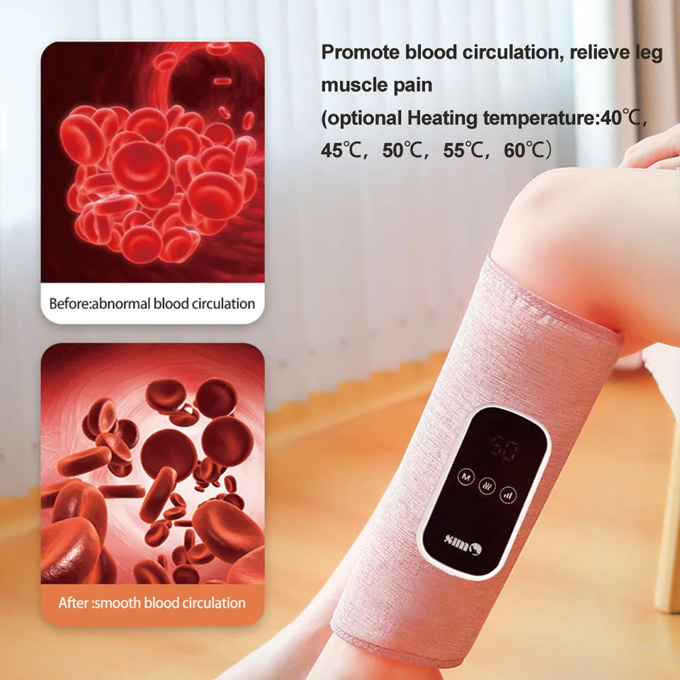 HIVAGI® Leg Massager with Heat, Air Compression Calf Massager, for Edema and Circulation and Muscles Relaxation.