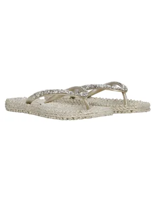 Ilse Jacobsen Flip Flops With Jewels Platin CHEERFUL03G 780