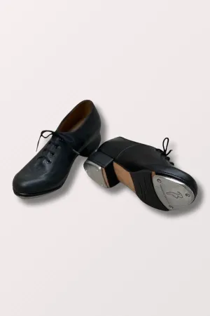 Jazz Tap Leather Lace Up Tap Shoes - Black