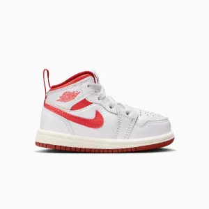 Kid's Air Jordan 1 Mid SE "White Dune Red" Toddlers