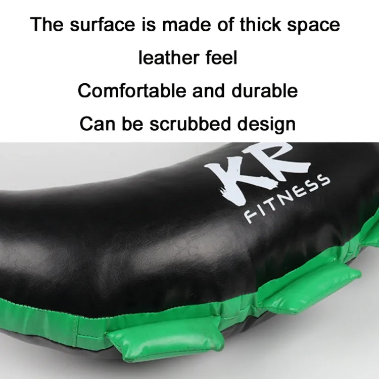 KR Fitness Training Sandbag Weight-Bearing Exercise Equipment Croissant without Filler(Black Leather   Green Ribbon)