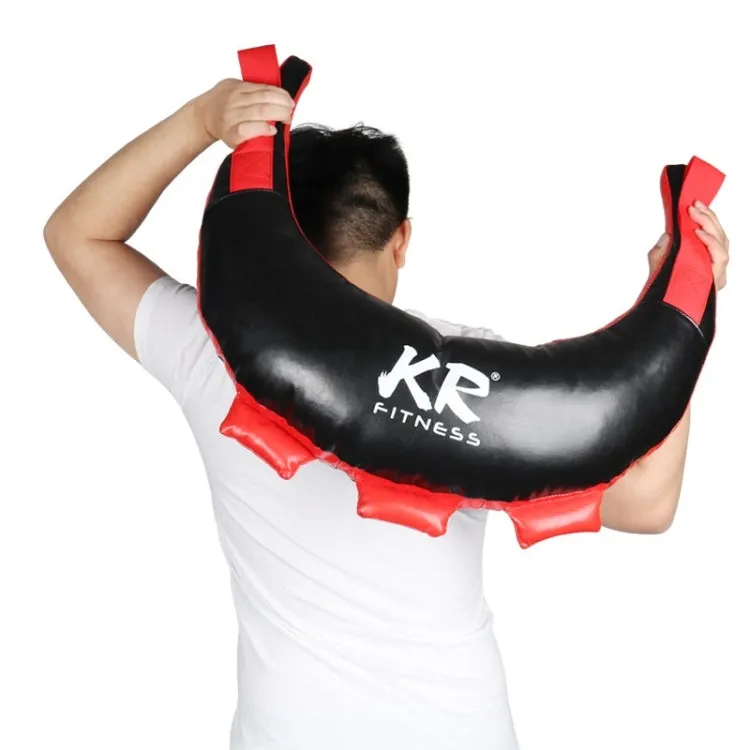 KR Fitness Training Sandbag Weight-Bearing Exercise Equipment Croissant without Filler(Black Leather   Green Ribbon)