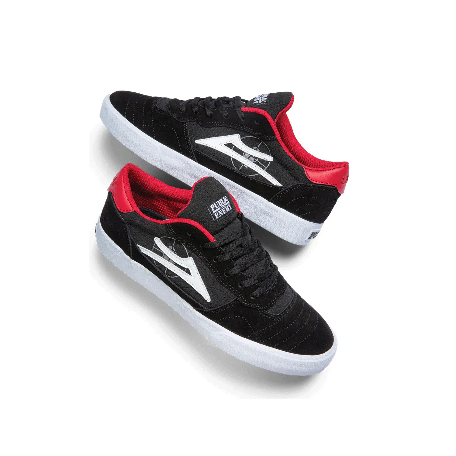 Lakai x Public Enemy - Cambridge Shoes - Black/Red SALE