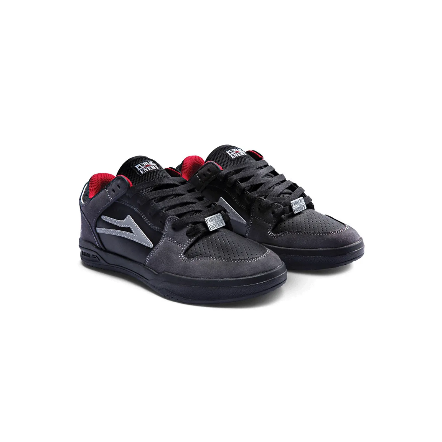 Lakai x Public Enemy - Telford Low Shoes - Black/Charcoal SALE