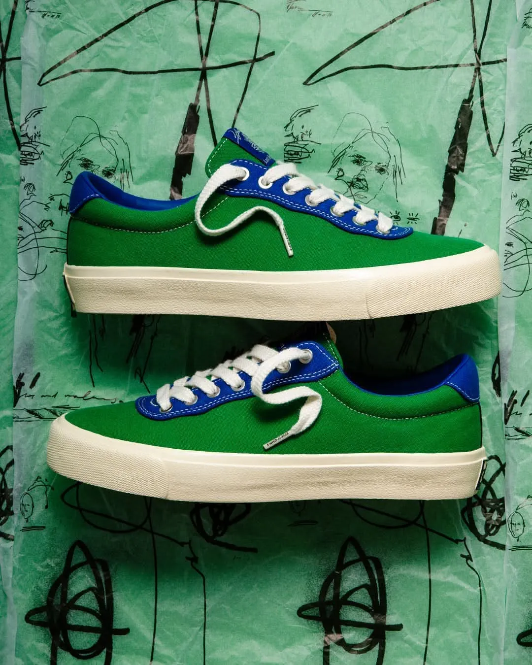 Last Resort AB x Julian Smith VM001 Lo Canvas Skate Shoes - Kelly Green/Klein Blue