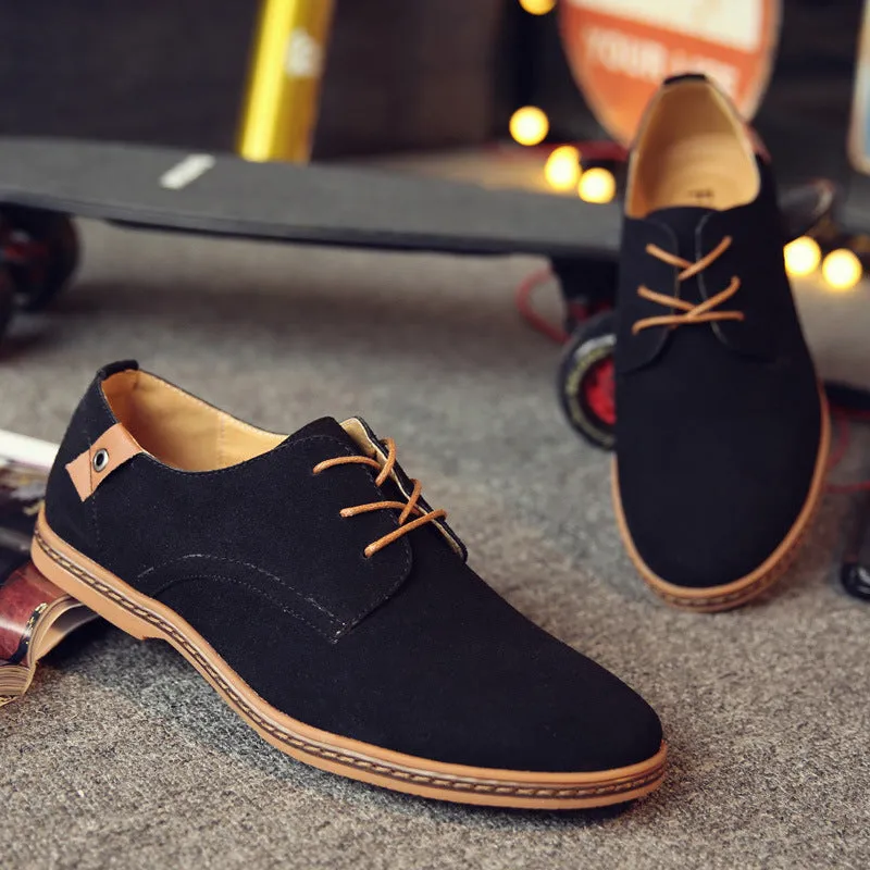 Leather shoes for men frosted leather casual shoes