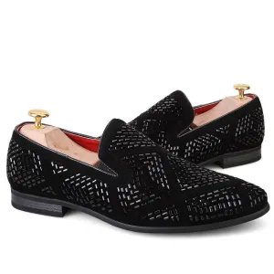 Luxury Geometry Rhinestone Leather Italian Shoes