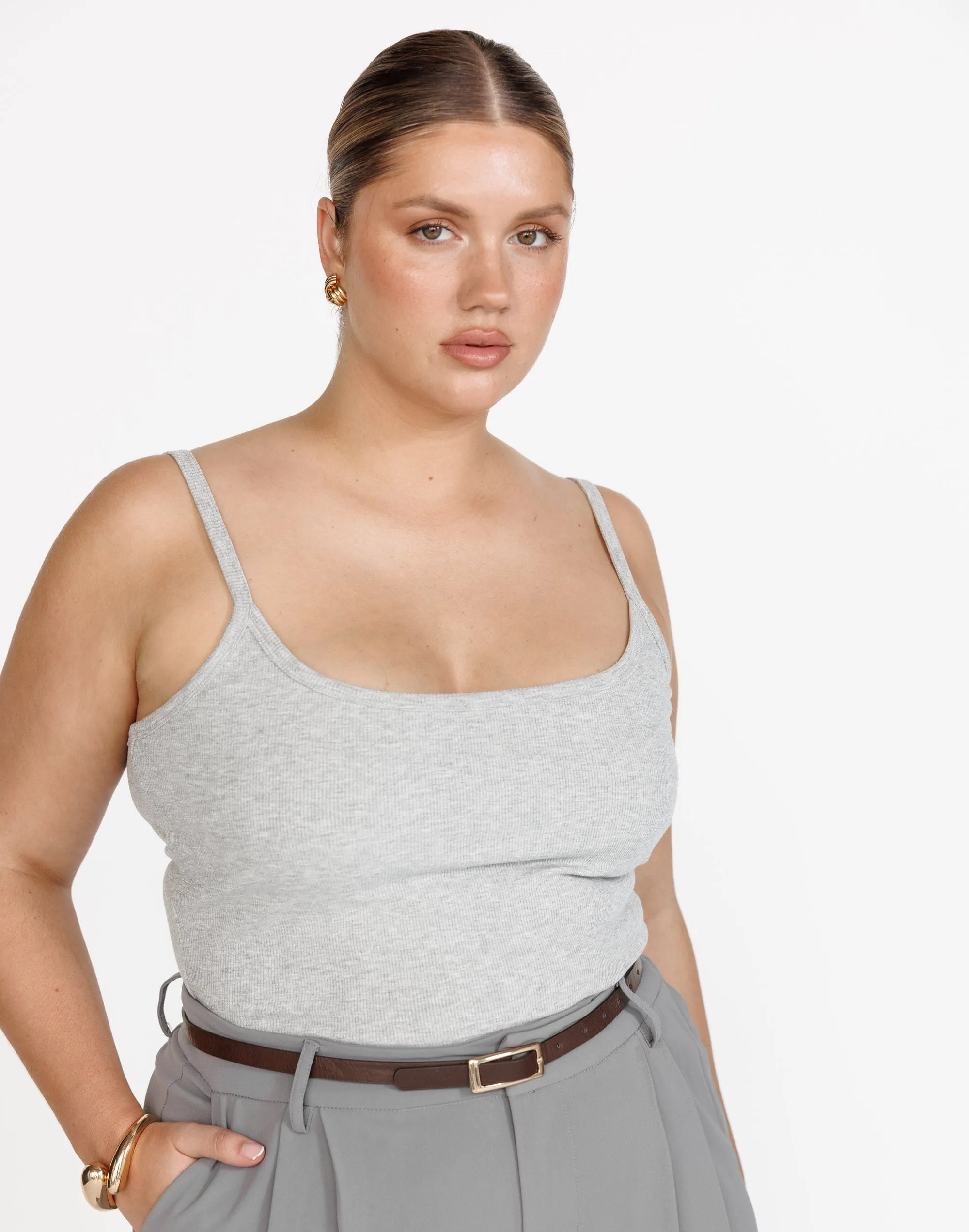 Malina Cami Top (Grey Marle)