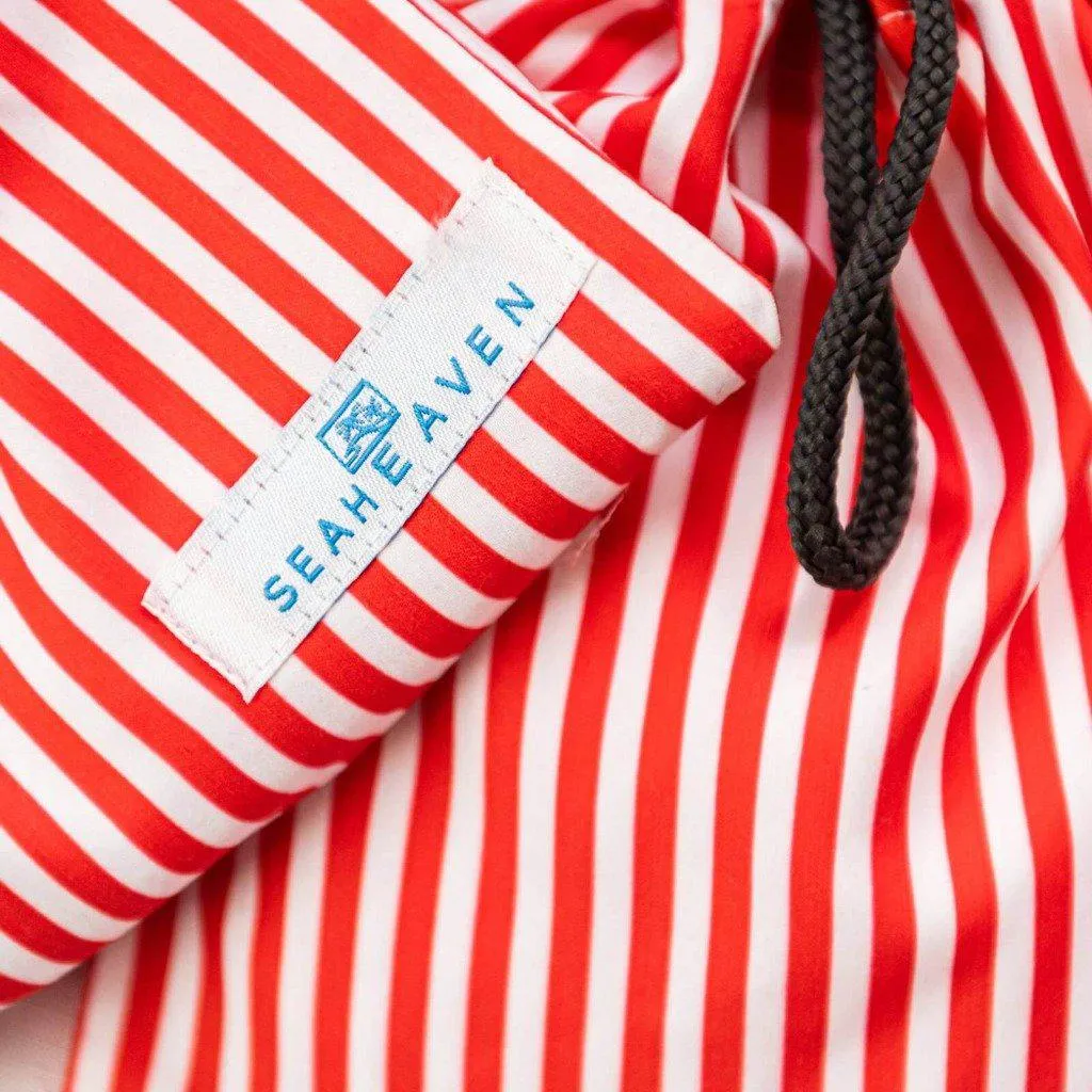 Matching Swimwear, Boys' Board Shorts, Red and White Classic Stripe