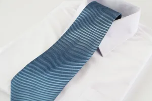 Mens Air Force Blue & Black Striped 10cm Neck Tie