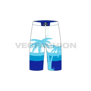 Mens Beach Board Shorts Vector Template