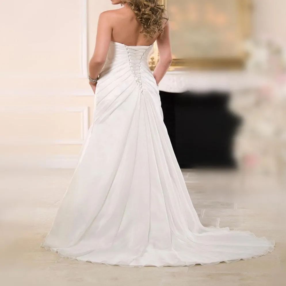 Mermaid Chiffon Beach Wedding Dresses At Bling Bries Bouquet - Online Bridal Store