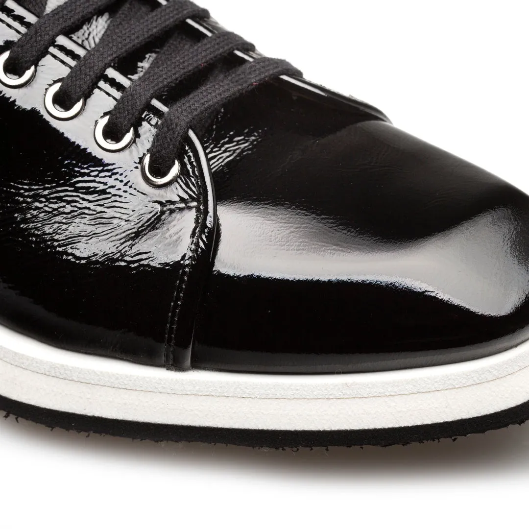 Mezlan Cartuja 21153 Men's Shoes Black Hi-Shine Calf-Skin Leather Casual Sneakers (MZ3709)