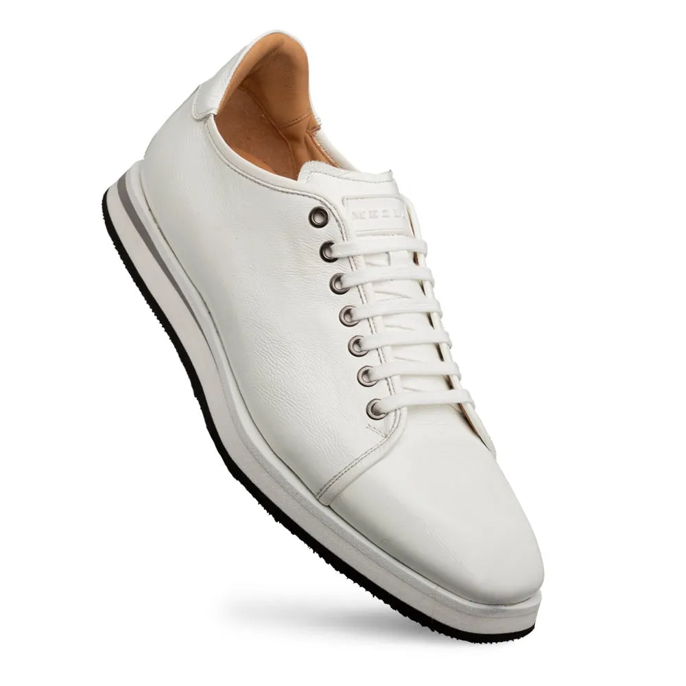 Mezlan Cartuja 21153 Men's Shoes White Hi-Shine Calf-Skin Leather Casual Sneakers (MZ3710)