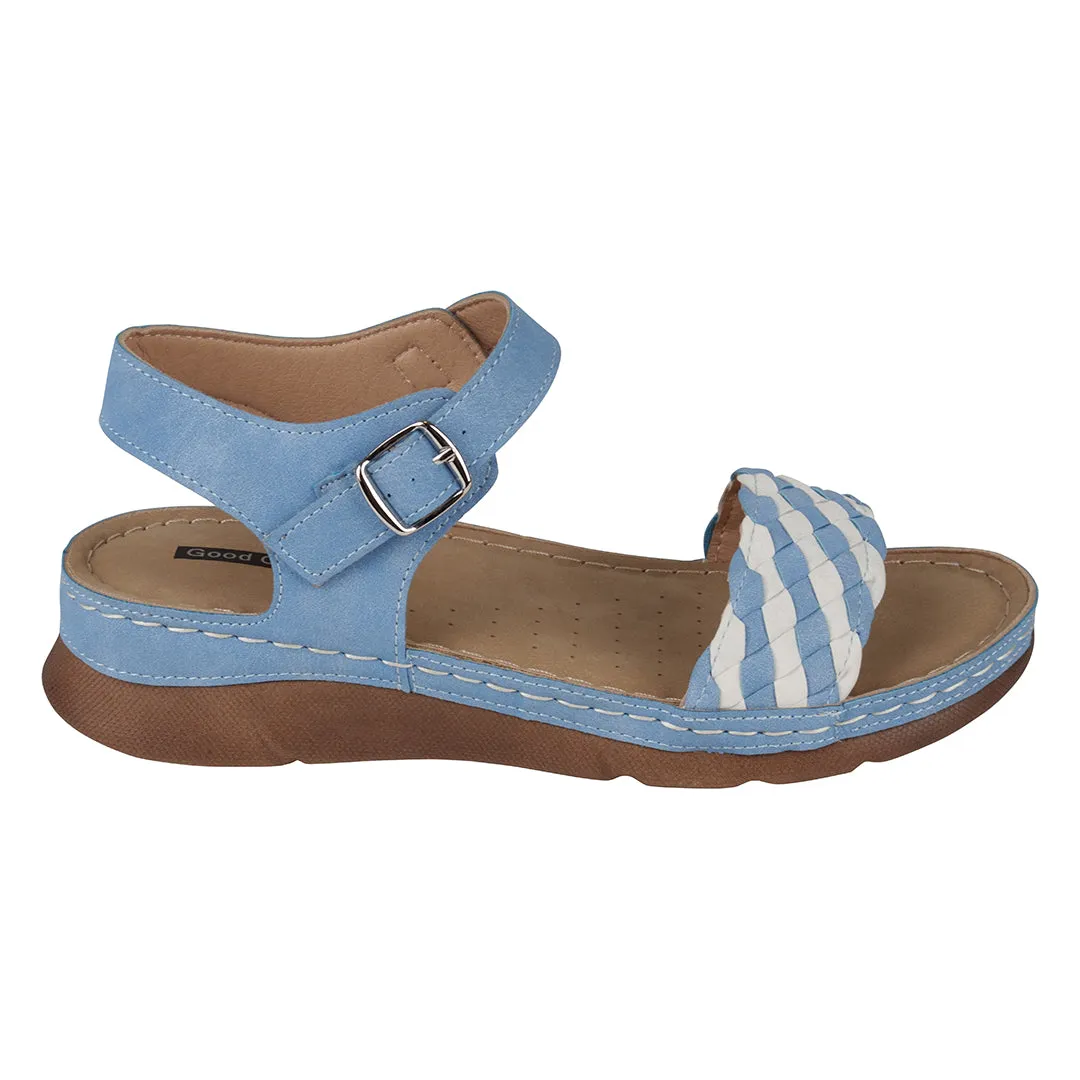 Millis Blue Comfort Flat Sandals