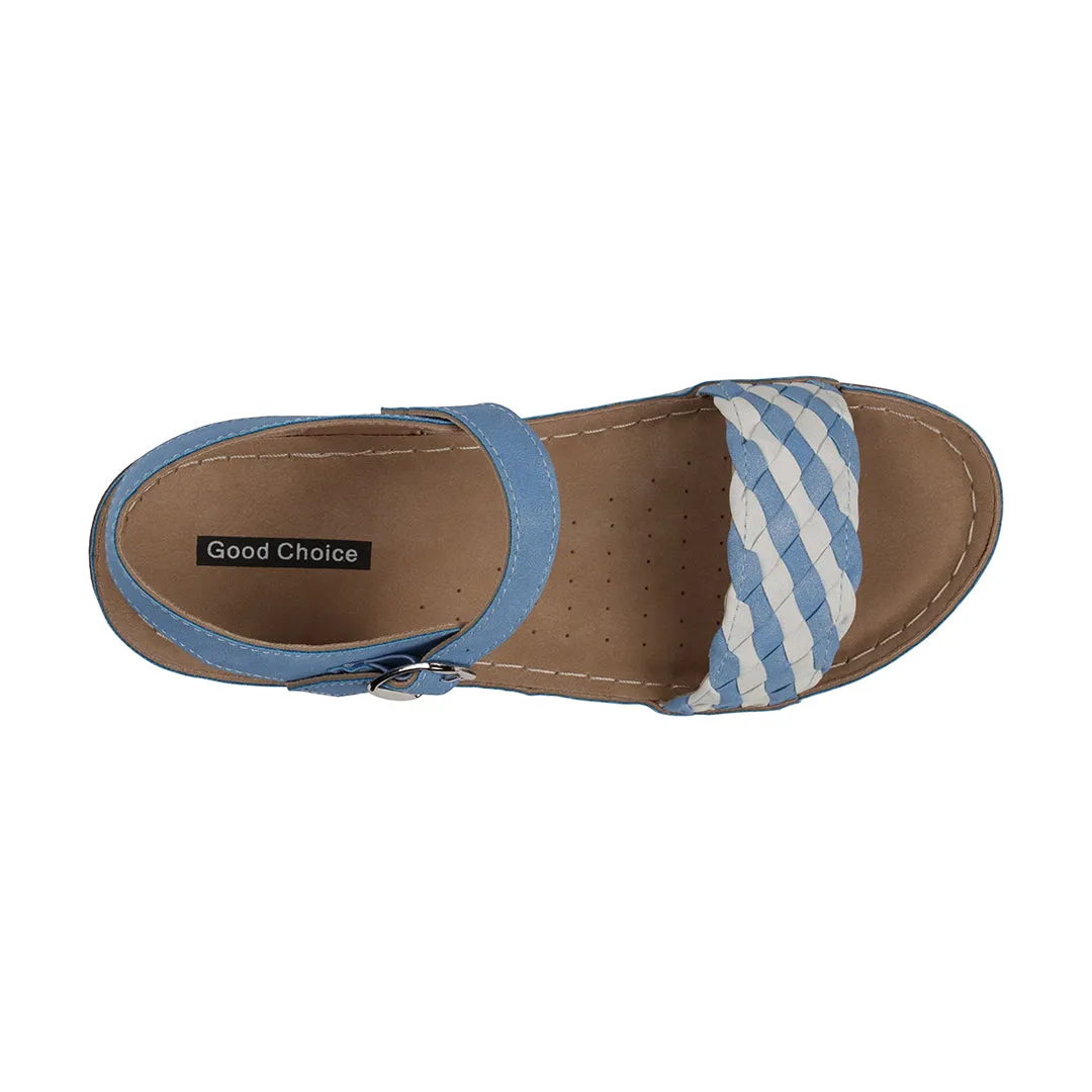 Millis Blue Comfort Flat Sandals