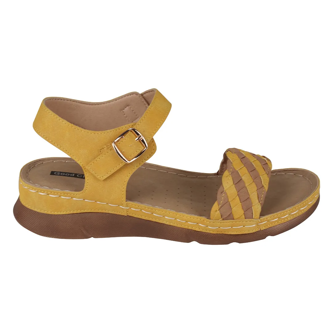 Millis Yellow Comfort Flat Sandals