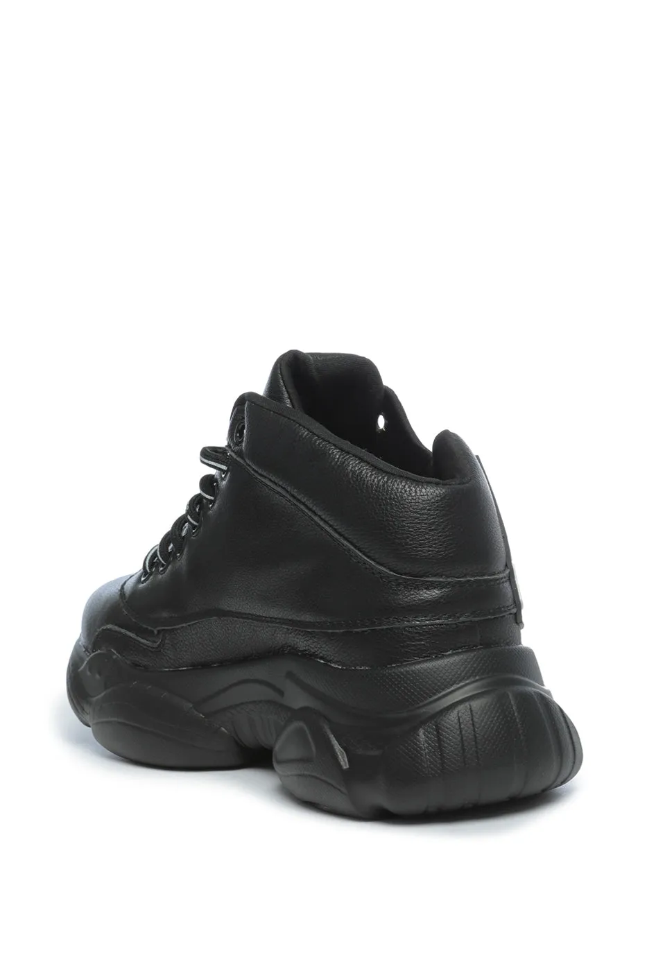 Monochrome High-Top Chunky Sneakers