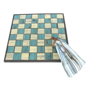 Nautical Wooden Starfish Sea Checkers Board Set