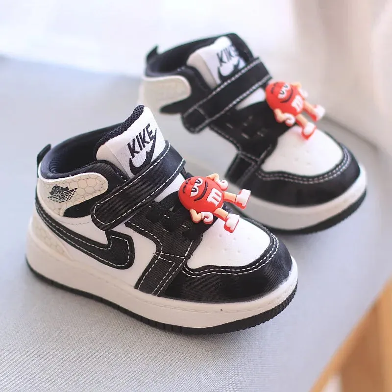 New Baby Girls Sneakers Board Shoes Cartoon Prints Soft Bottom