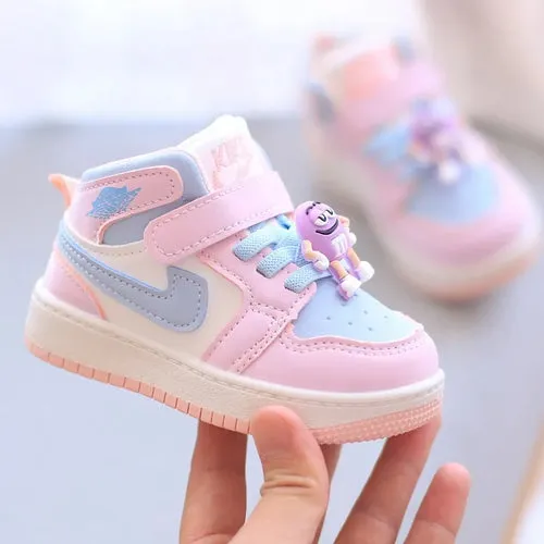 New Baby Girls Sneakers Board Shoes Cartoon Prints Soft Bottom