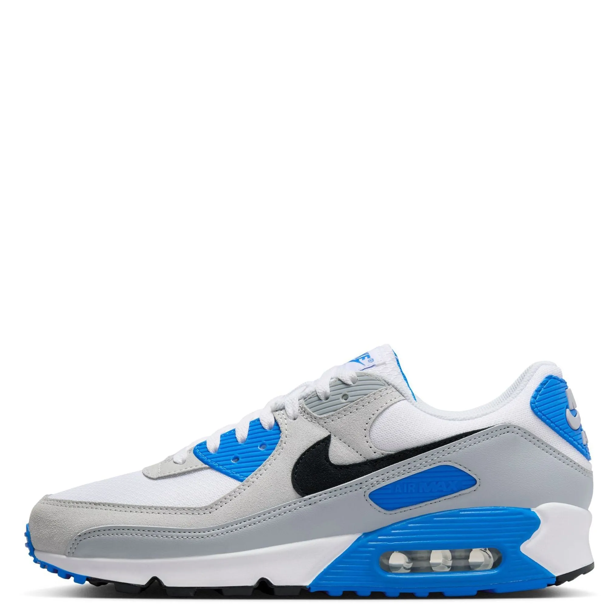 Nike Men's Air Max 90 Shoes - White / Black / Photo Blue / Pure Platinum