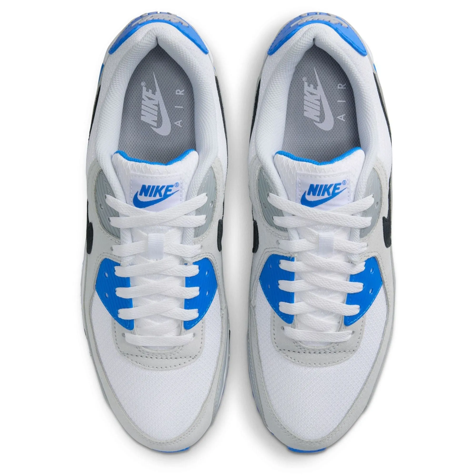 Nike Men's Air Max 90 Shoes - White / Black / Photo Blue / Pure Platinum