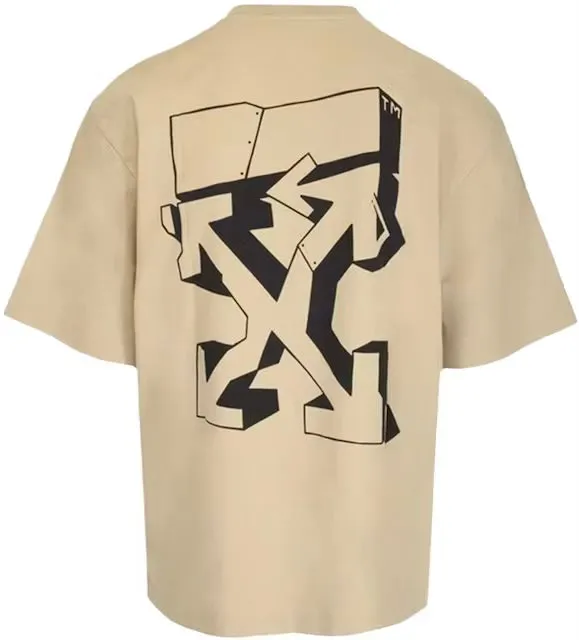 Off-White Graffiti Outline Over Skate S/S Dark Sand Black T-Shirt