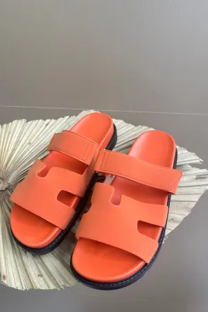 Orange strap sandals