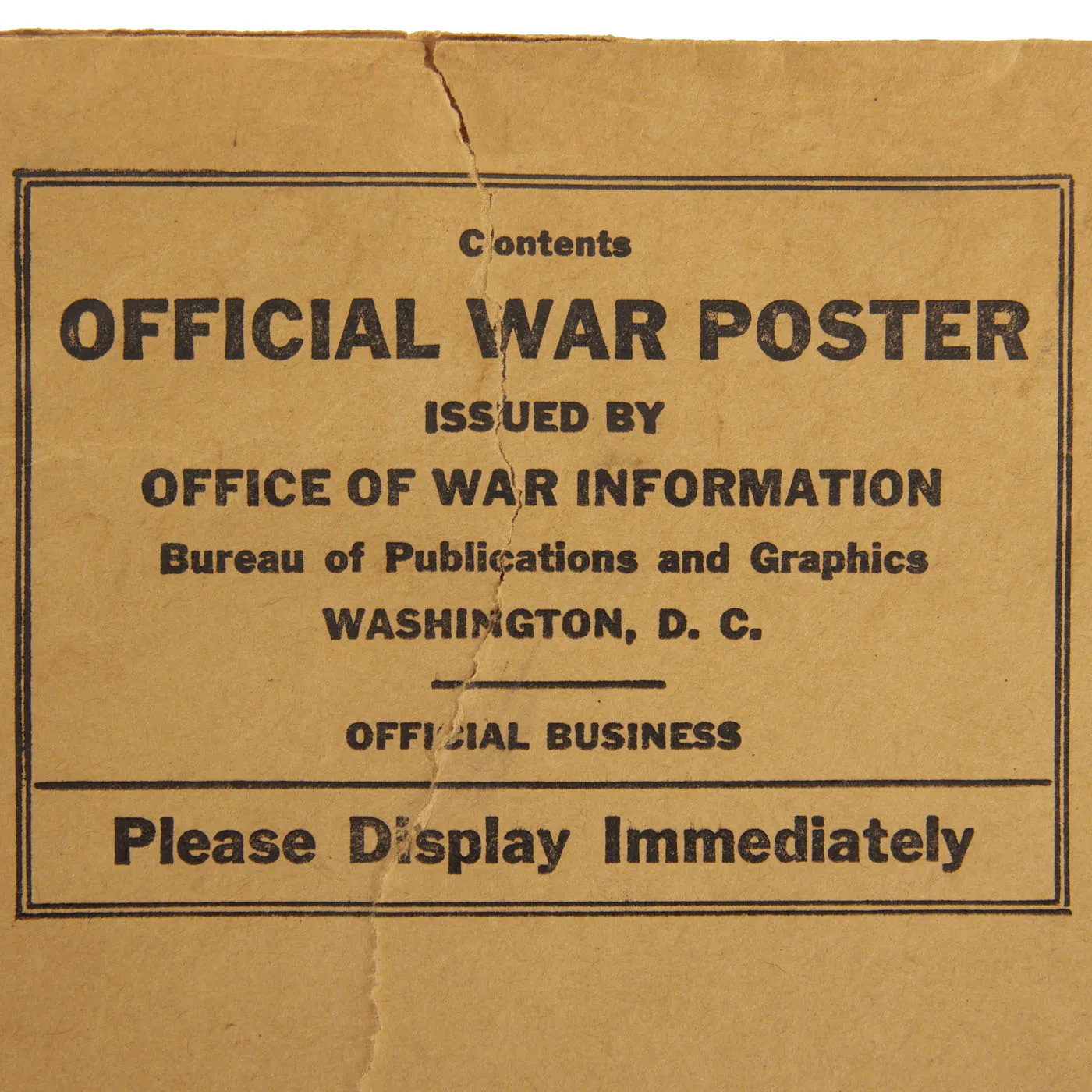 Original U.S. WWII Rationing Propaganda Poster “Do with less” WITH Original Shipping Envelope From The Office of War Information - 28” x 22”