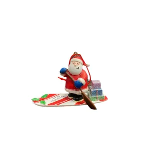 Paddle Boarding Santa Ornament