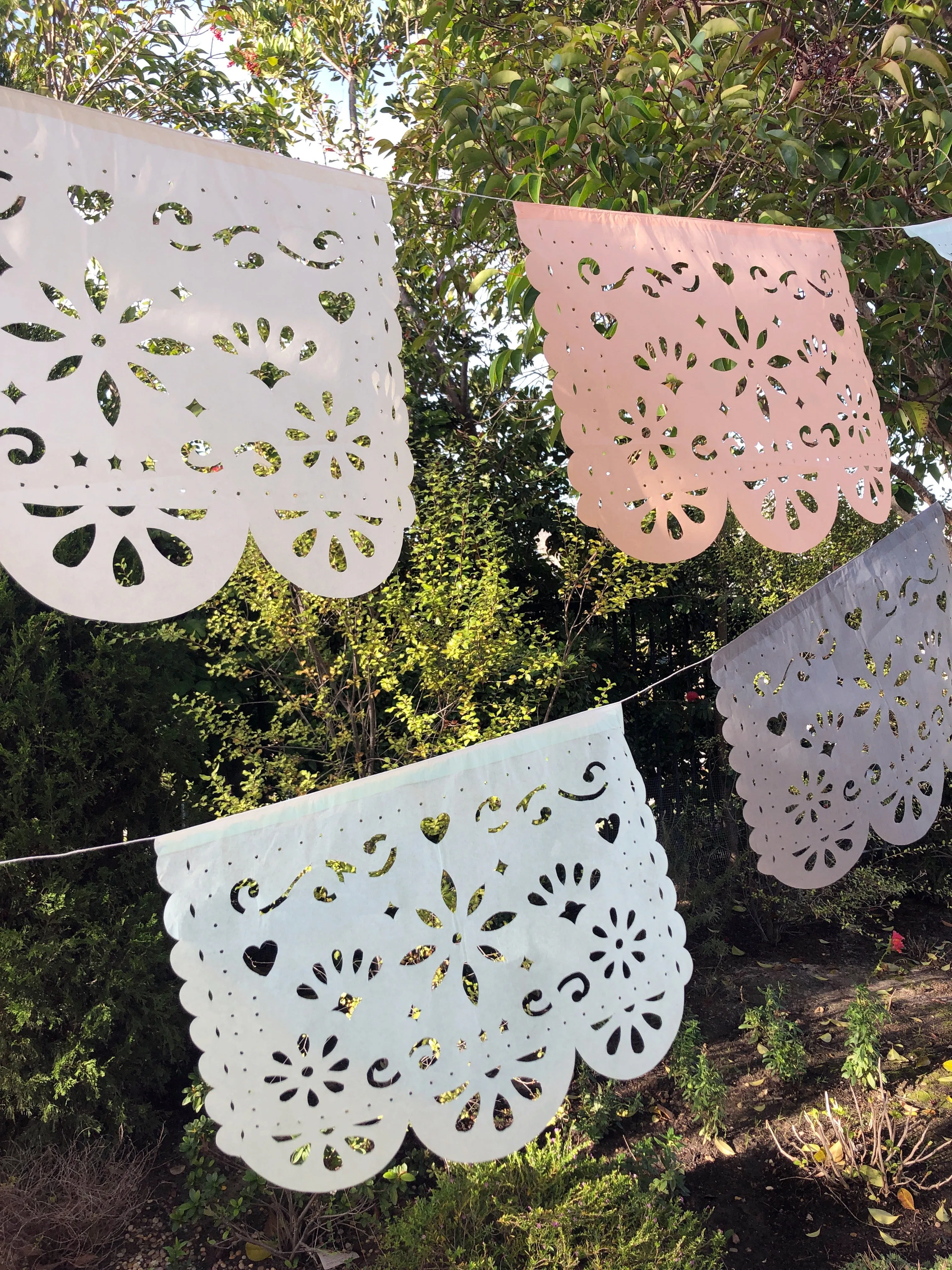 Papel Picado banner - muted pastel colors